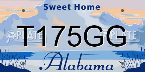 T175GG Alabama License Plate