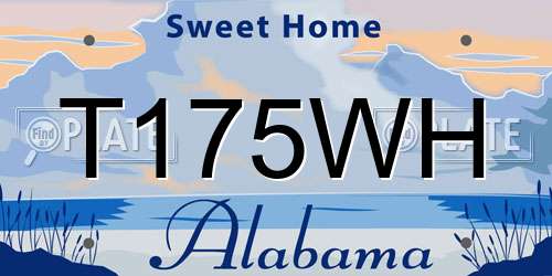 T175WH Alabama License Plate
