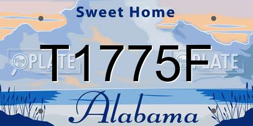T1775F Alabama License Plate