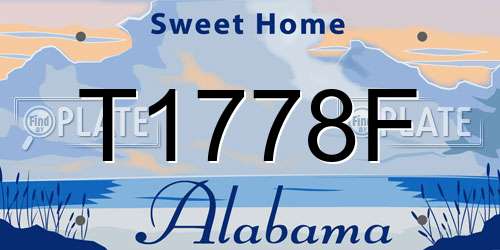 T1778F Alabama License Plate