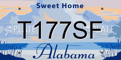 T177SF Alabama License Plate