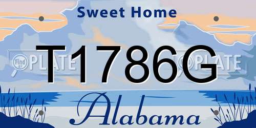 T1786G Alabama License Plate