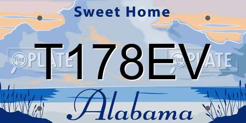 T178EV Alabama License Plate