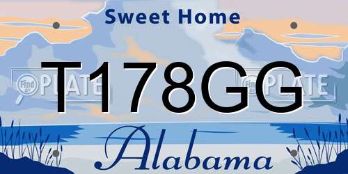 T178GG Alabama License Plate