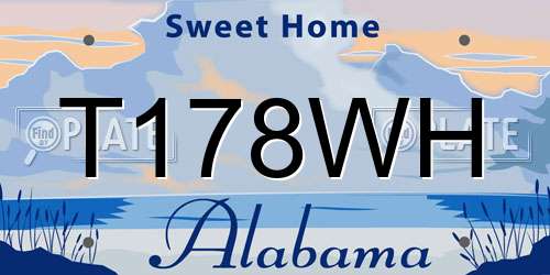 T178WH Alabama License Plate