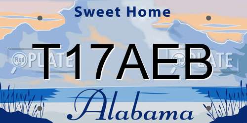 T17AEB Alabama License Plate