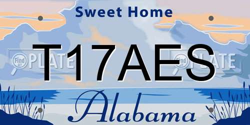 T17AES Alabama License Plate