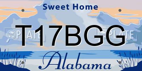 T17BGG Alabama License Plate