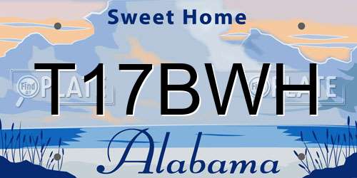 T17BWH Alabama License Plate