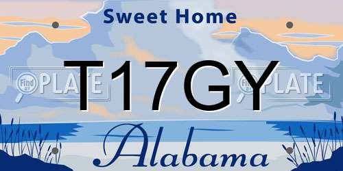 T17GY Alabama License Plate