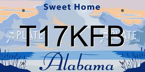 T17KFB Alabama License Plate