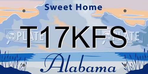 T17KFS Alabama License Plate