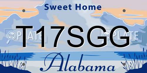 T17SGG Alabama License Plate