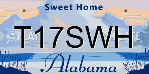 T17SWH Alabama License Plate