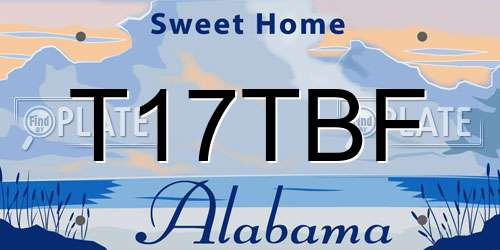 T17TBF Alabama License Plate