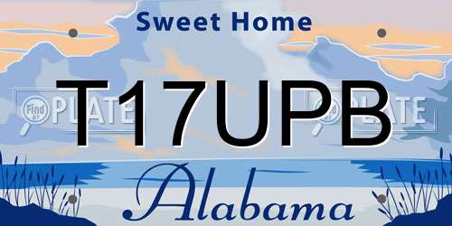 T17UPB Alabama License Plate