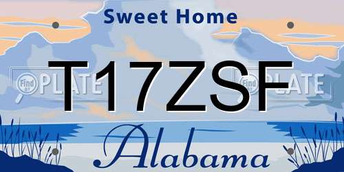 T17ZSF Alabama License Plate