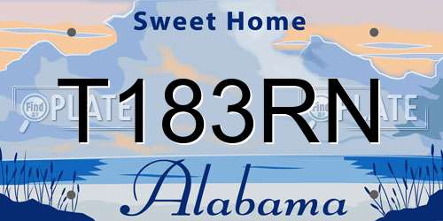 T183RN Alabama License Plate