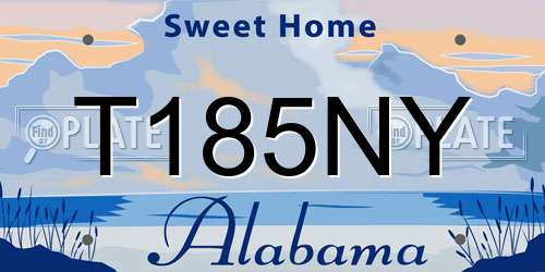 T185NY Alabama License Plate