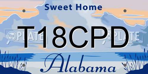 T18CPD Alabama License Plate