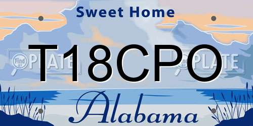 T18CPO Alabama License Plate