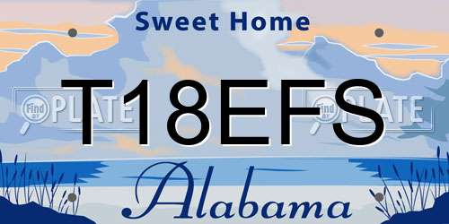T18EFS Alabama License Plate