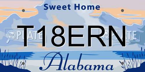 T18ERN Alabama License Plate