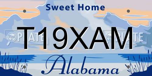 T19XAM Alabama License Plate