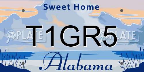 T1GR5 Alabama License Plate