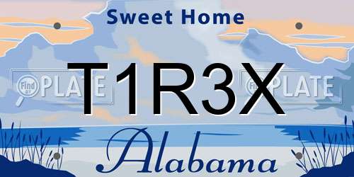 T1R3X Alabama License Plate