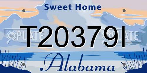 T20379I Alabama License Plate