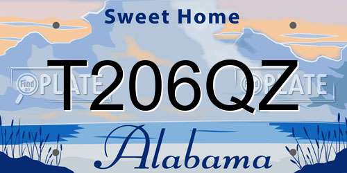 T206QZ Alabama License Plate