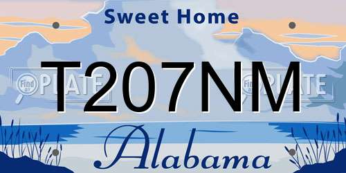 T207NM Alabama License Plate
