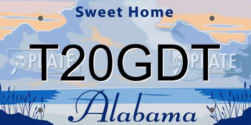 T20GDT Alabama License Plate