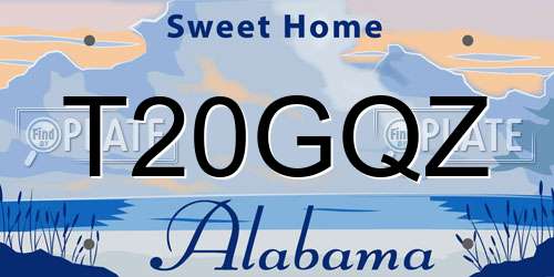 T20GQZ Alabama License Plate