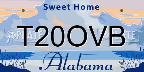 T20OVB Alabama License Plate