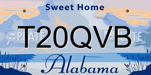 T20QVB Alabama License Plate