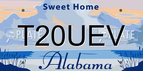 T20UEV Alabama License Plate