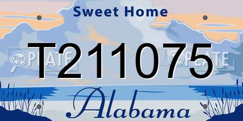 T211075 Alabama License Plate