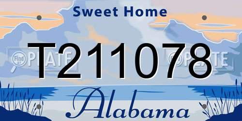 T211078 Alabama License Plate