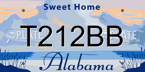 T212BB Alabama License Plate