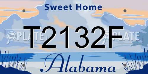 T2132F Alabama License Plate