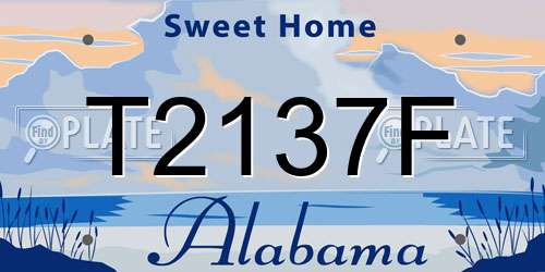 T2137F Alabama License Plate