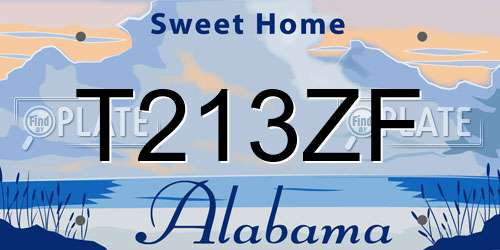 T213ZF Alabama License Plate