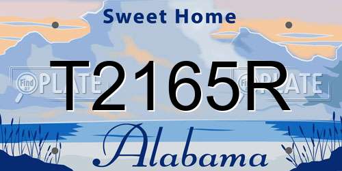T2165R Alabama License Plate
