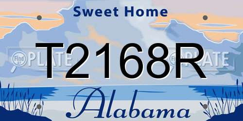 T2168R Alabama License Plate