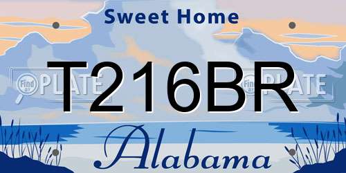 T216BR Alabama License Plate