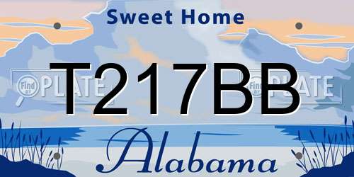 T217BB Alabama License Plate