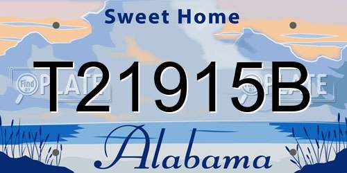 T21915B Alabama License Plate