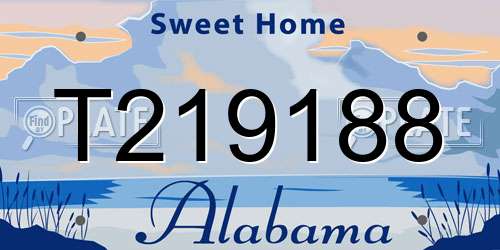 T219188 Alabama License Plate